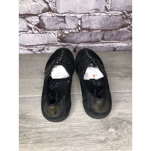 Merrell Arabesque Black Gold Mesh Front Zip Athletic Shoes Women Sz 7M US/37.5EU - Picture 4 of 16